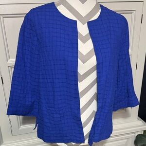 Chico’s Vibrant Blue Textured Open Jacket Chico's Size 0 - US S/4